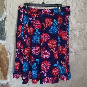 LuLaRoe Madison Skirt XL floral fun like new skirt
